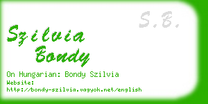 szilvia bondy business card